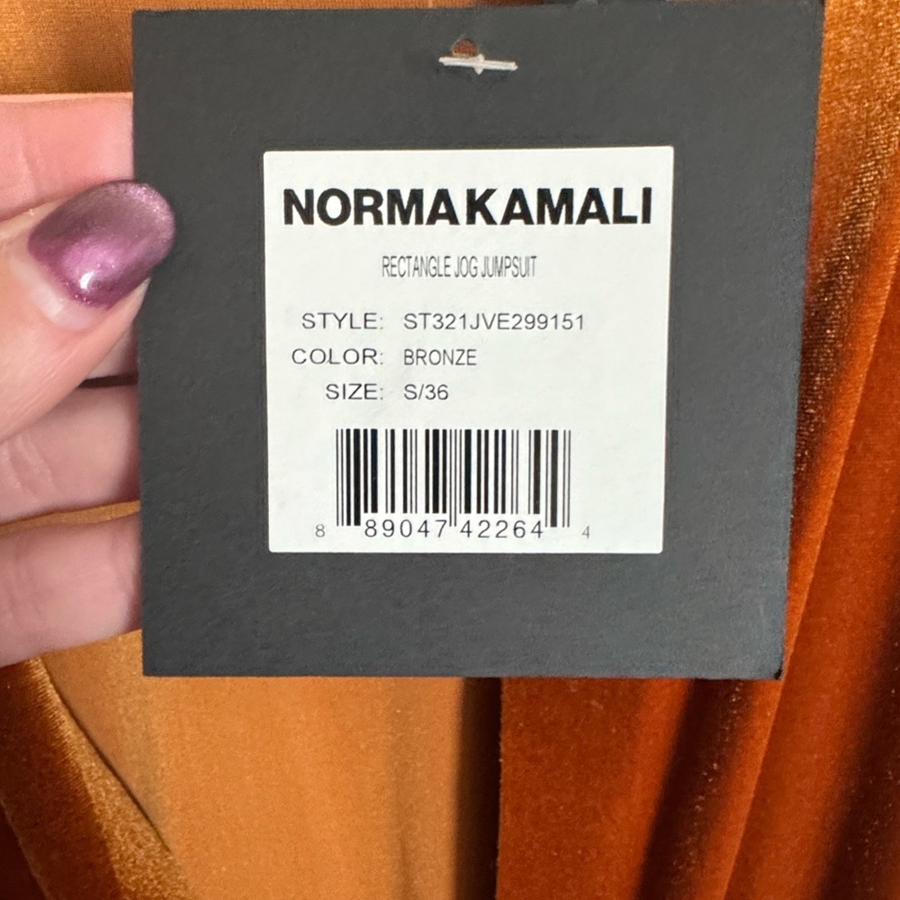 NWT Norma Kamali Rust/Orange Rectangle Jog Jumpsuit - Picture 3 of 12